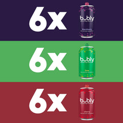bubly Sparkling Water, Tropical Thrill 3 Flavor Variety Pack (Lime, Grapefruit, Mango), Zero Sugar & Zero Calories, Seltzer Water, 12 Fl Oz Cans (Pack of 18)