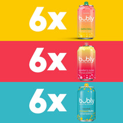 bubly Sparkling Water, Tropical Thrill 3 Flavor Variety Pack (Lime, Grapefruit, Mango), Zero Sugar & Zero Calories, Seltzer Water, 12 Fl Oz Cans (Pack of 18)