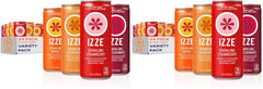 IZZE Sparkling Juice Beverage Blend,Sunset Variety Pack,Clementine,Peach,Cherry Lime,Pomegranate,No Sugar Added,8.4 Fl Oz,(Pack of 48)