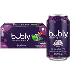 bubly Sparkling Water, The Super Mario Galaxy Movie Strawberry, Zero Sugar & Zero Calories, 12 Fl Oz Cans (Pack of 8), Packaging May Vary