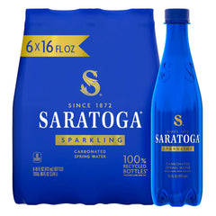 Saratoga Spring Water, 24 Pack, 16 Fl Oz | Still Water | Recycled PET Plastic | Bottled