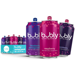 bubly Sparkling Water, Tropical Thrill 3 Flavor Variety Pack (Lime, Grapefruit, Mango), Zero Sugar & Zero Calories, Seltzer Water, 12 Fl Oz Cans (Pack of 18)