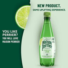 Maison Perrier Lime Flavored Sparkling Water, 16.9 FL OZ Plastic Water Bottle (6 Count)