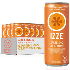 IZZE Sparkling Juice Beverage Blend,Sunset Variety Pack,Clementine,Peach,Cherry Lime,Pomegranate,No Sugar Added,8.4 Fl Oz,(Pack of 48)