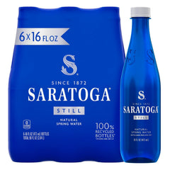 Saratoga Spring Water, 24 Pack, 16 Fl Oz | Still Water | Recycled PET Plastic | Bottled