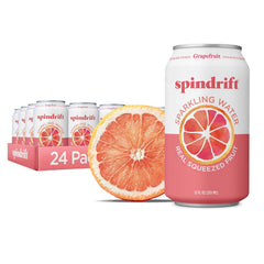 Spindrift Sparkling Water, Berry Belli-no Flavored, Made with Real Squeezed Fruit, 12 Fl Oz Cans, Pack of 24 (Only 13 Calories per Can)