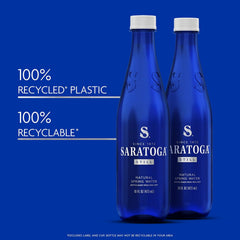 Saratoga Spring Water, 24 Pack, 16 Fl Oz | Still Water | Recycled PET Plastic | Bottled