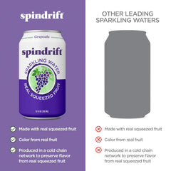 Spindrift Sparkling Water, Berry Belli-no Flavored, Made with Real Squeezed Fruit, 12 Fl Oz Cans, Pack of 24 (Only 13 Calories per Can)