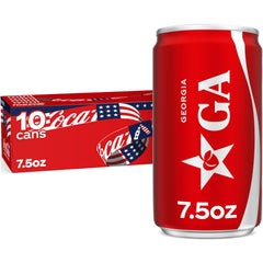 Coca-Cola Soda Soft Drink Fridge Pack Mini Cans, 7.5 fl oz, 10 Pack