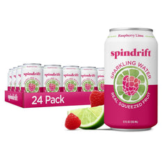 Spindrift Sparkling Water, Berry Belli-no Flavored, Made with Real Squeezed Fruit, 12 Fl Oz Cans, Pack of 24 (Only 13 Calories per Can)