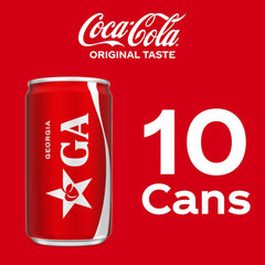 Coca-Cola Soda Soft Drink Fridge Pack Mini Cans, 7.5 fl oz, 10 Pack