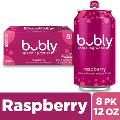 bubly Sparkling Water, The Super Mario Galaxy Movie Strawberry, Zero Sugar & Zero Calories, 12 Fl Oz Cans (Pack of 8), Packaging May Vary