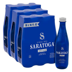 Saratoga Spring Water, 24 Pack, 16 Fl Oz | Still Water | Recycled PET Plastic | Bottled
