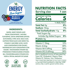 V8 Energy Pomegranate Blueberry Energy Drink, 8 fl oz Can (24 Pack)