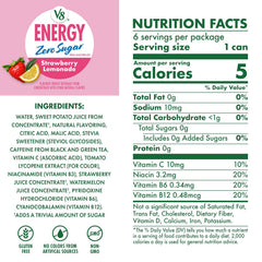 V8 Energy Pomegranate Blueberry Energy Drink, 8 fl oz Can (24 Pack)