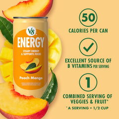 V8 Energy Pomegranate Blueberry Energy Drink, 8 fl oz Can (24 Pack)