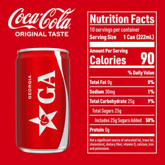 Coca-Cola Soda Soft Drink Fridge Pack Mini Cans, 7.5 fl oz, 10 Pack