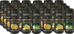 Niro Assortment | Fonti Di Crodo Variety | 3 Flavor Assortment | 8 Cans of Each Flavor- Limonata, Mojito, and Aranciata | 24 Cans Total | Includes Niro Can Sleeve