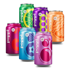 Poppi Sparkling Prebiotic Soda Beverage with Apple Cider Vinegar, Seltzer Water and Fruit Juice, Short List Variety Pack, 12 Fl Oz, Pack of 12, Packaging May Vary