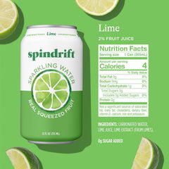 Spindrift Sparkling Water, Berry Belli-no Flavored, Made with Real Squeezed Fruit, 12 Fl Oz Cans, Pack of 24 (Only 13 Calories per Can)