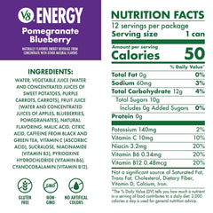V8 Energy Pomegranate Blueberry Energy Drink, 8 fl oz Can (24 Pack)