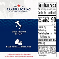 Sanpellegrino Italian Sparkling Drink Aranciata Rossa, Sparkling Orange and Blood Orange Beverage, 11.15 Fl Oz (Pack of 24)