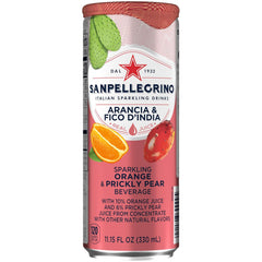 Sanpellegrino Prickly Pear and Orange Italian Sparkling Drinks, 11.15 fl oz. Sleek Cans (24 Count)