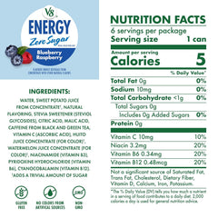 V8 Energy Pomegranate Blueberry Energy Drink, 8 fl oz Can (24 Pack)