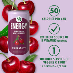 V8 Energy Pomegranate Blueberry Energy Drink, 8 fl oz Can (24 Pack)