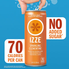 IZZE Sparkling Juice Beverage Blend,Sunset Variety Pack,Clementine,Peach,Cherry Lime,Pomegranate,No Sugar Added,8.4 Fl Oz,(Pack of 48)