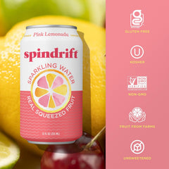 Spindrift Sparkling Water, Berry Belli-no Flavored, Made with Real Squeezed Fruit, 12 Fl Oz Cans, Pack of 24 (Only 13 Calories per Can)