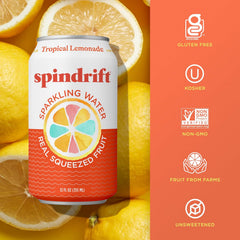 Spindrift Sparkling Water, Berry Belli-no Flavored, Made with Real Squeezed Fruit, 12 Fl Oz Cans, Pack of 24 (Only 13 Calories per Can)