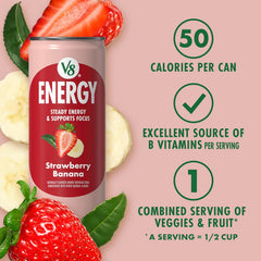 V8 Energy Pomegranate Blueberry Energy Drink, 8 fl oz Can (24 Pack)