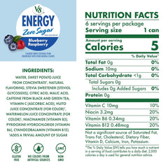 V8 Energy Pomegranate Blueberry Energy Drink, 8 fl oz Can (24 Pack)