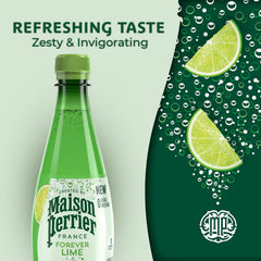 Maison Perrier Lime Flavored Sparkling Water, 16.9 FL OZ Plastic Water Bottle (6 Count)
