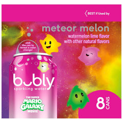 bubly Sparkling Water, The Super Mario Galaxy Movie Strawberry, Zero Sugar & Zero Calories, 12 Fl Oz Cans (Pack of 8), Packaging May Vary