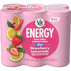 V8 Energy Pomegranate Blueberry Energy Drink, 8 fl oz Can (24 Pack)