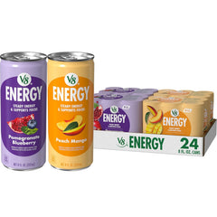 V8 Energy Pomegranate Blueberry Energy Drink, 8 fl oz Can (24 Pack)