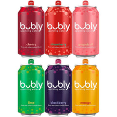 bubly Sparkling Water, Tropical Thrill 3 Flavor Variety Pack (Lime, Grapefruit, Mango), Zero Sugar & Zero Calories, Seltzer Water, 12 Fl Oz Cans (Pack of 18)