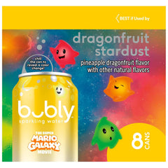 bubly Sparkling Water, The Super Mario Galaxy Movie Strawberry, Zero Sugar & Zero Calories, 12 Fl Oz Cans (Pack of 8), Packaging May Vary