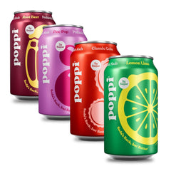 Poppi Sparkling Prebiotic Soda Beverage with Apple Cider Vinegar, Seltzer Water and Fruit Juice, Short List Variety Pack, 12 Fl Oz, Pack of 12, Packaging May Vary