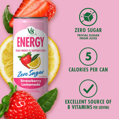 V8 Energy Pomegranate Blueberry Energy Drink, 8 fl oz Can (24 Pack)