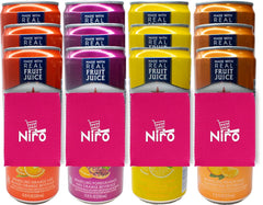 Niro Assortment Italian Sparkling Drinks | Zero Sugar | 12 Pack Variety of 4 Assorted Flavors | Niro Neoprene Sleeve Included