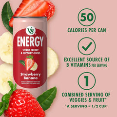 V8 Energy Pomegranate Blueberry Energy Drink, 8 fl oz Can (24 Pack)
