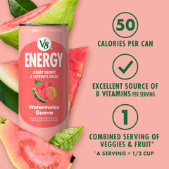 V8 Energy Pomegranate Blueberry Energy Drink, 8 fl oz Can (24 Pack)