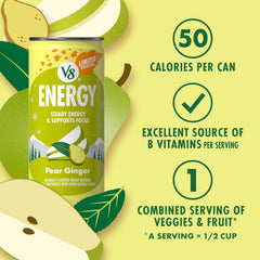 V8 Energy Pomegranate Blueberry Energy Drink, 8 fl oz Can (24 Pack)