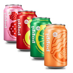 Poppi Sparkling Prebiotic Soda Beverage with Apple Cider Vinegar, Seltzer Water and Fruit Juice, Short List Variety Pack, 12 Fl Oz, Pack of 12, Packaging May Vary