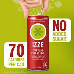 IZZE Sparkling Juice Beverage Blend,Sunset Variety Pack,Clementine,Peach,Cherry Lime,Pomegranate,No Sugar Added,8.4 Fl Oz,(Pack of 48)