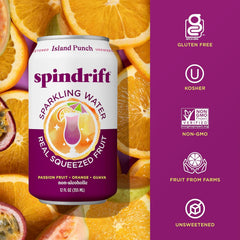 Spindrift Sparkling Water, Berry Belli-no Flavored, Made with Real Squeezed Fruit, 12 Fl Oz Cans, Pack of 24 (Only 13 Calories per Can)