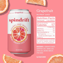 Spindrift Sparkling Water, Berry Belli-no Flavored, Made with Real Squeezed Fruit, 12 Fl Oz Cans, Pack of 24 (Only 13 Calories per Can)